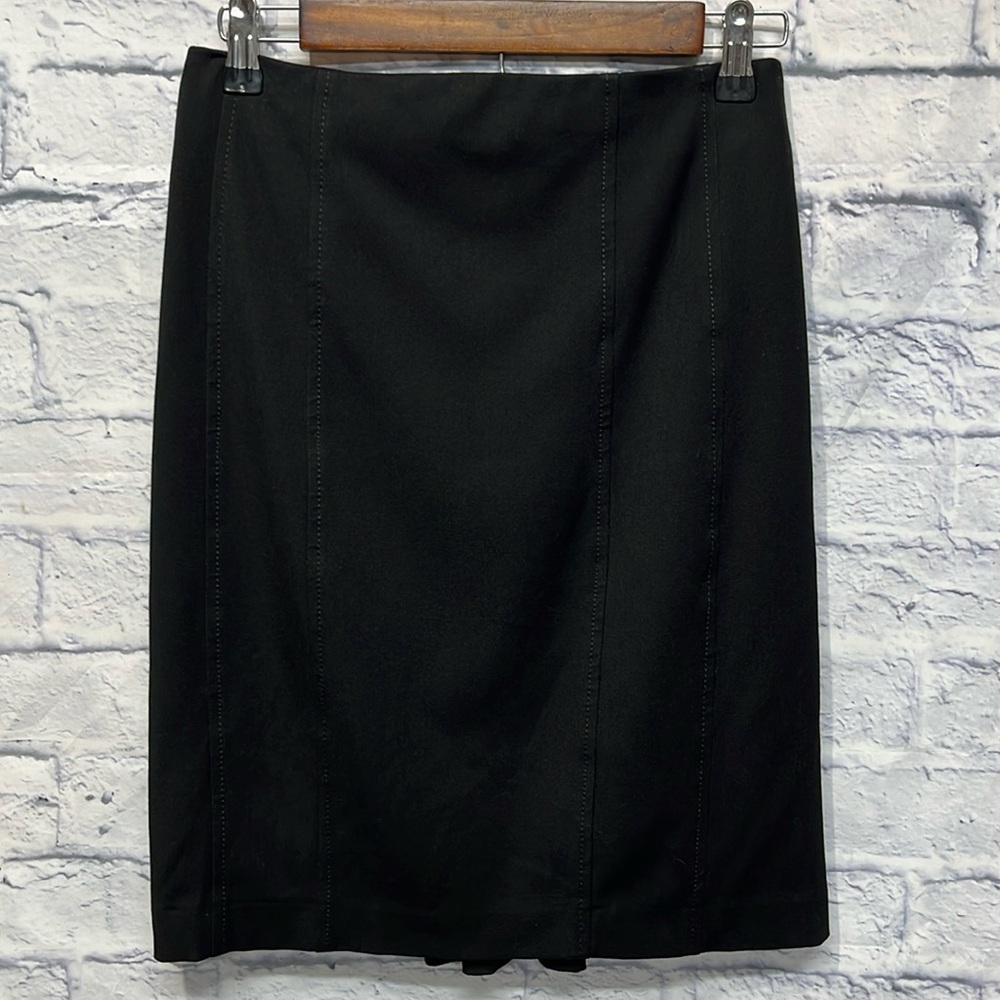 Express Black Pleated Accordion Detail Pencil Skirt